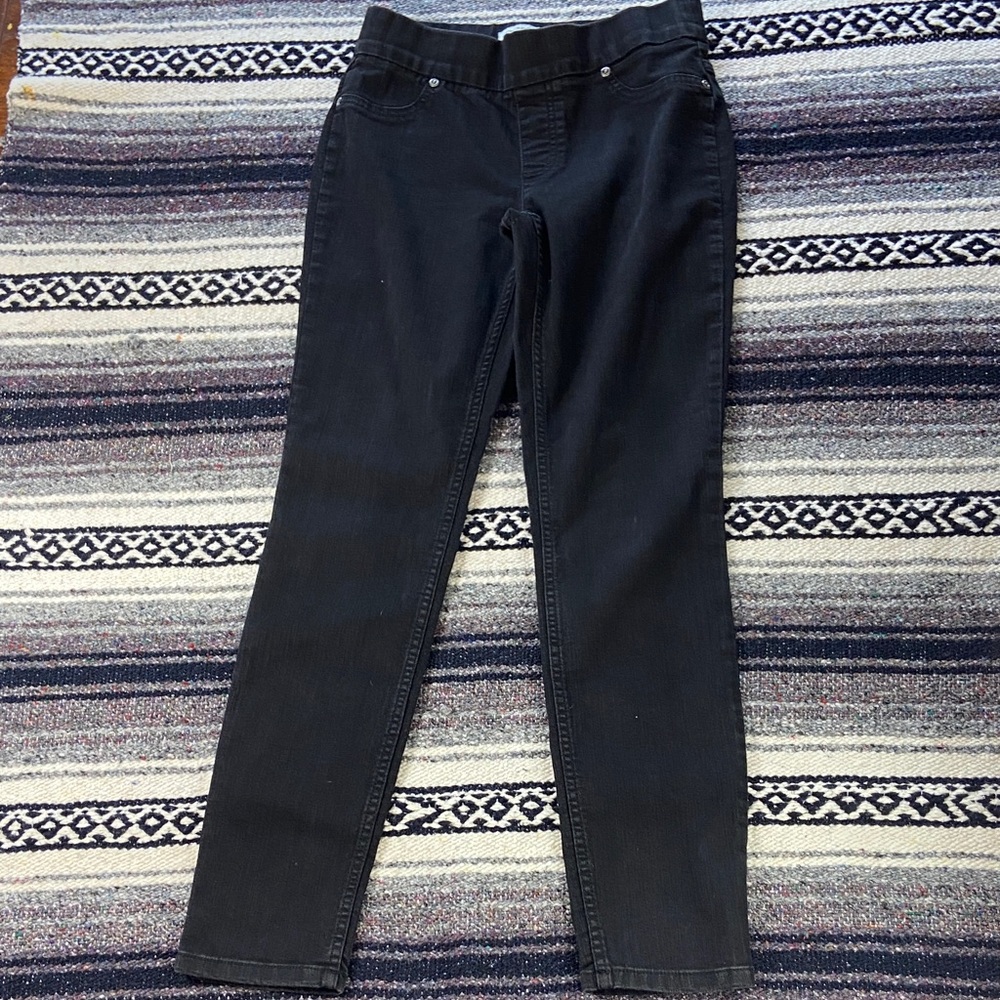 Chico's Sz 0 Platinum Denim Black Skinny Jegging Stretch Jeans Regular Rise - Picture 10 of 10